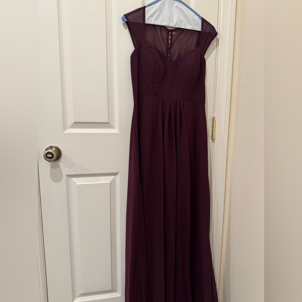 Size 4 Purple Bill Levkoff Floorlength Bridesmaid Dress - 1124